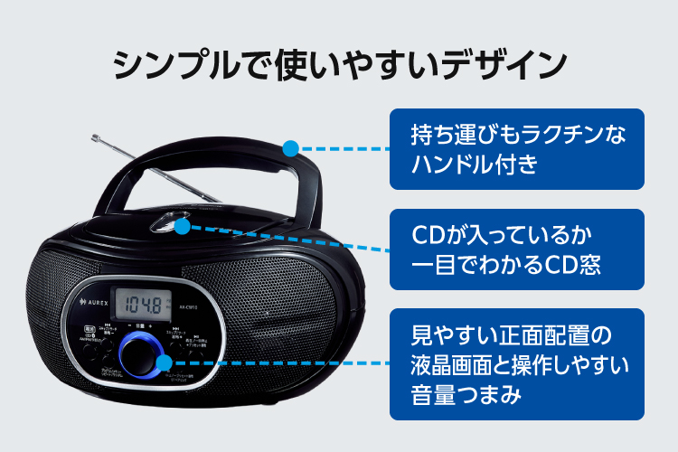 コンパクトなCDラジオ