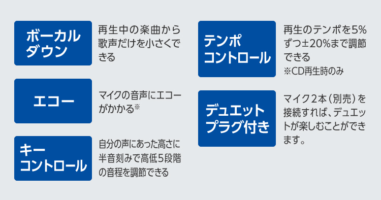 充実なカラオケ機能